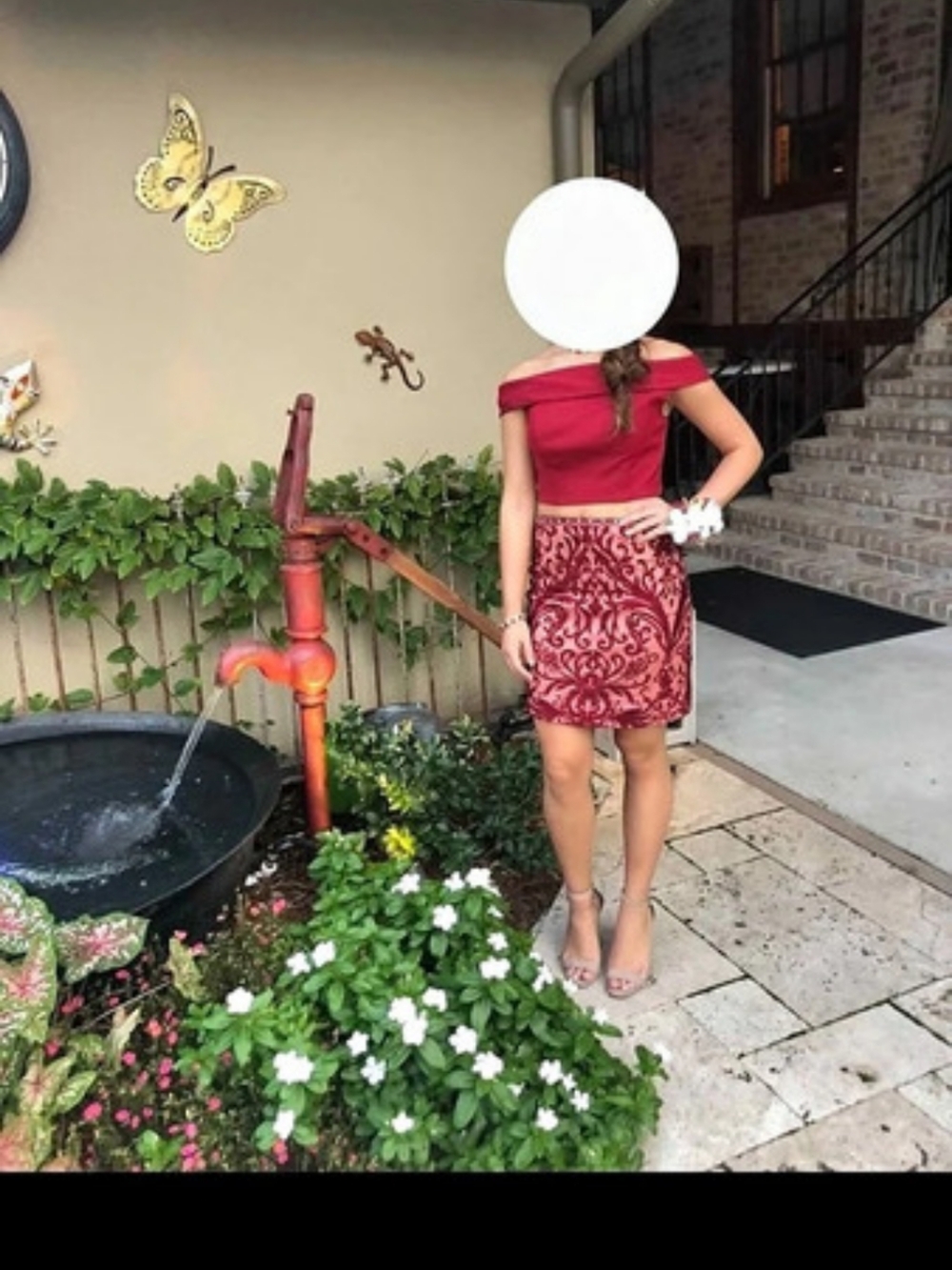 Narianna Paisley Mini Dress in Pink & Red Size Small Like New